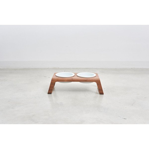 Dubenėlių komplektas su stovu šuniui Desco Walnut S – MiaCara-image-1