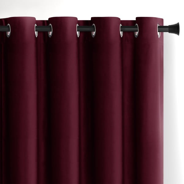 Bordo spalvos iš velveto pritemdymas (dalinis užtemimas) užuolaida 140x245 cm Eyelets – Restilo