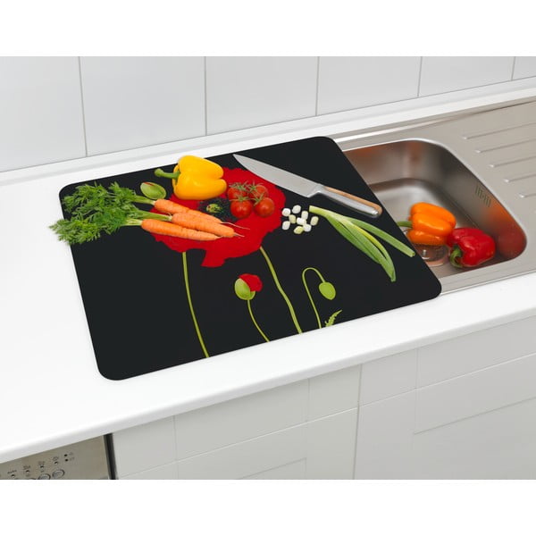 Viryklės sieninis dangtis iš grūdinto stiklo 50x56 cm Poppy - Maximex-image-3