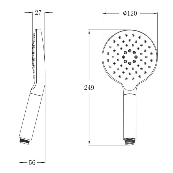 Iš plastiko dušo galvutė blizgios sidabrinės spalvos ø 12 cm – Sapho-image-4