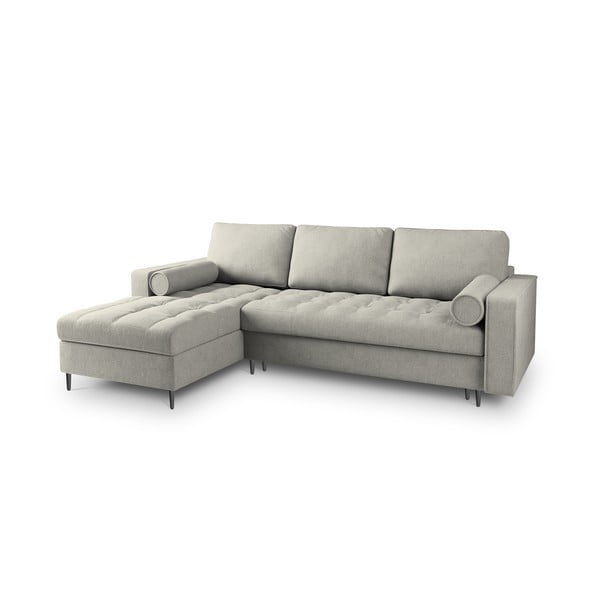 Šviesiai pilka sofa-lova Milo Casa Santo, kampas kairėje-image-3