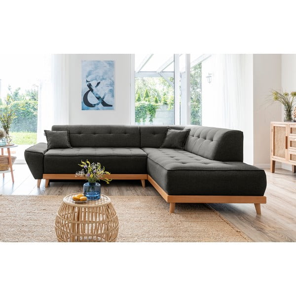 Tamsiai pilka kampinė sofa Miuform Dazzling Daisy L, dešinysis kampas-image-1