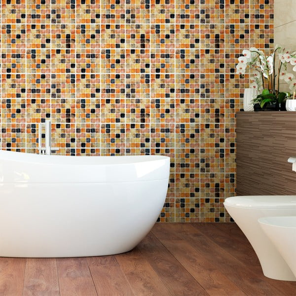 9 sieninių lipdukų rinkinys Ambiance Wall Decal Tiles Mosaics Sanded Grade, 10 x 10 cm