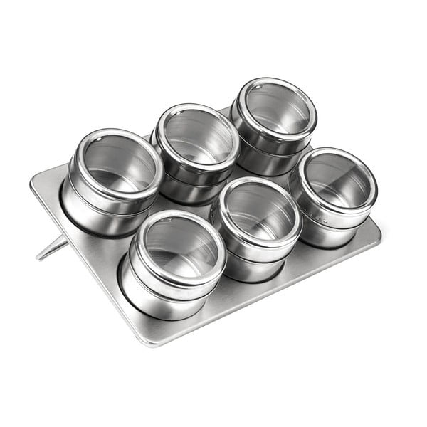 6 magnetinių indų prieskoniams su pagrindu rinkinys Premier Housewares, 100 ml-image-1