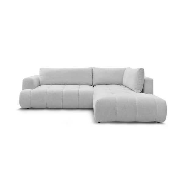 Šviesiai pilkos spalvos sulankstoma/su sandėliavimo vieta kampinė sofa (su dešiniuoju kampu/„L“ formos) Fuji – Bobochic Paris