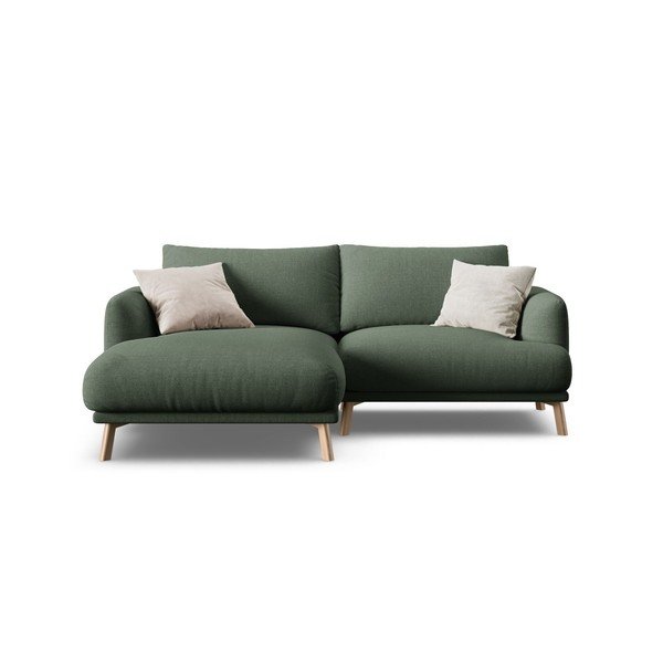 Žalios spalvos kampinė sofa (su kairiuoju kampu/su gultu) Naomi – Micadoni -image-2