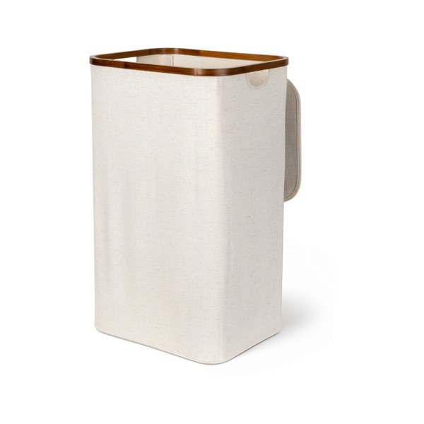 Kreminės spalvos iš tekstilės skalbinių krepšys Bamboo/Linen – Bigso