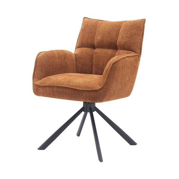 Oranžinės spalvos iš audinio valgomojo kėdžių komplektas 2 vnt. Marilla – Unique Furniture-image-3