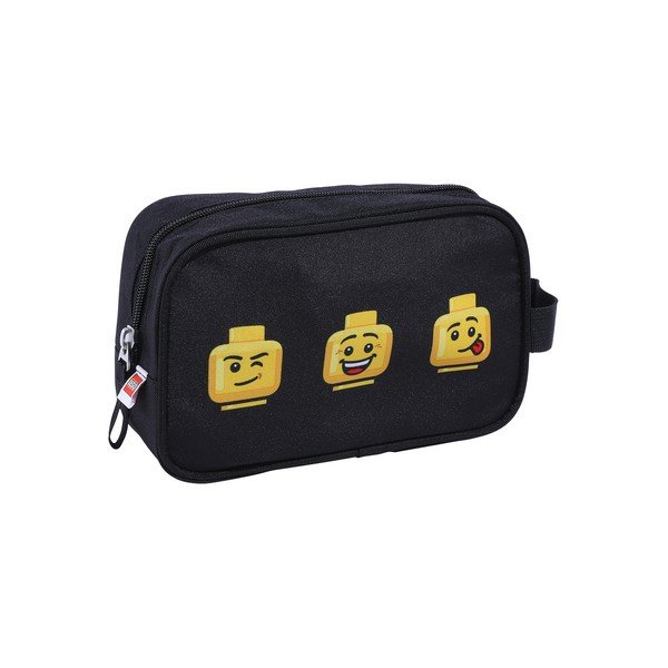 Juodas LEGO®Faces tualeto reikmenų maišelis
