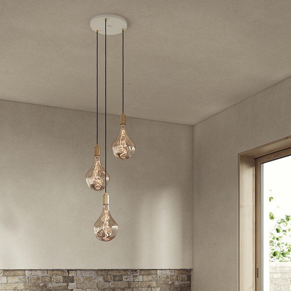 Kabantis šviestuvas bronzinės spalvos su pritemdymo funkcija ø 25 cm Triple Pendant – tala-image-2