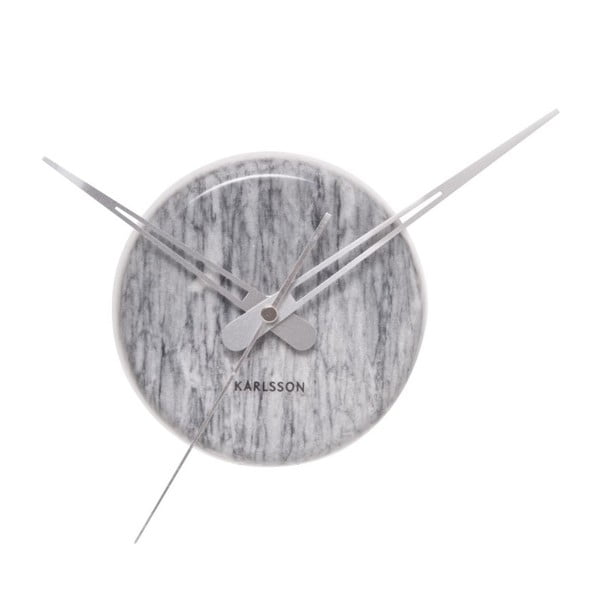 Marmurinis taškinis pilkas laikrodis