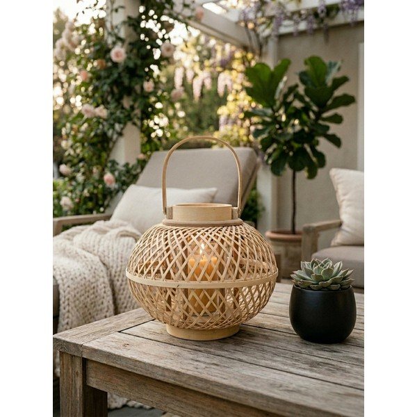 Iš bambuko žibintas (aukštis 24 cm) – Ego Dekor-image-1
