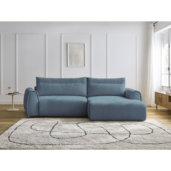 Kampinė sofa mėlynos spalvos Aden – Bobochic Paris-image-1