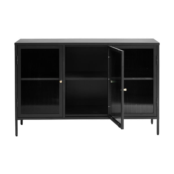 Juoda metalinė vitrina 132x85 cm Bronco - Unique Furniture-image-3