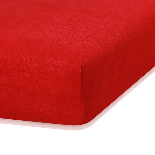 AmeliaHome Rubino raudonos spalvos elastinga paklodė su dideliu medvilnės kiekiu, 140/160 x 200 cm