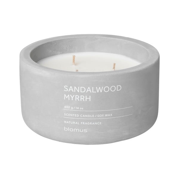 Aromatinė žvakė iš sojų vaško degimo laikas 25 h Fraga: Sandalwood and Myrh – Blomus