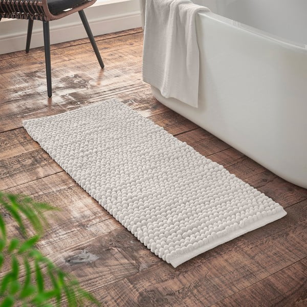 Baltos spalvos vonios kilimėlis 50x120 cm Aspen Bobble – Bianca-image-1