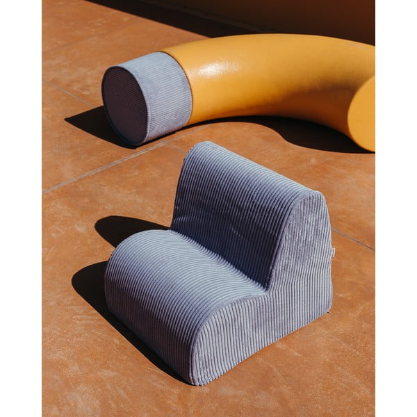 Mėlynos spalvos iš kordinio velveto vaikiškas krėslas Cloud – Wigiwama-image-3