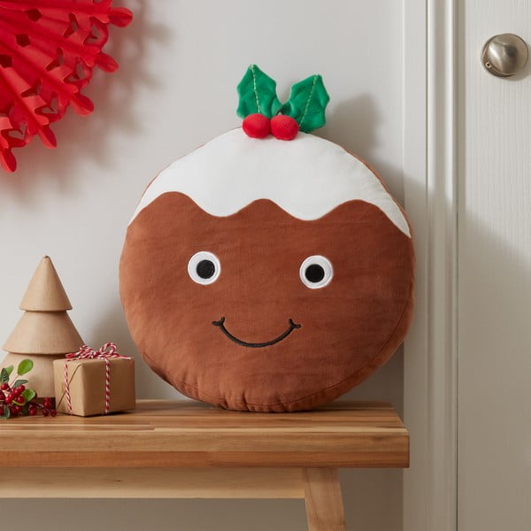 Iš pliušo dekoratyvinė pagalvėlė su Kalėdų motyvu 35x35 cm Christmas Pudding – Catherine Lansfield-image-1