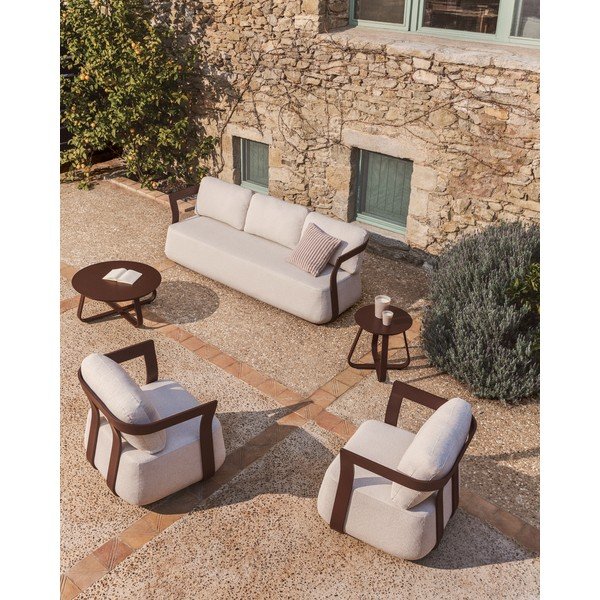 Iš metalo apvalios formos sodo šoninis staliukas ø 48 cm Tamaris – Kave Home-image-1