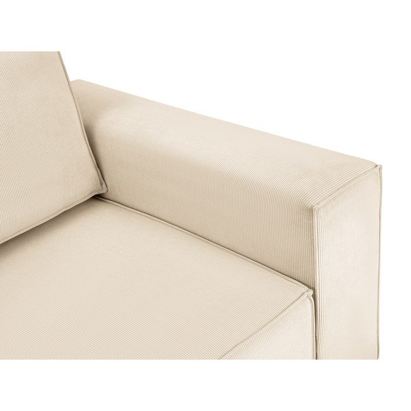 Smėlio spalvos aksominė U formos sofa-lova Mazzini Sofas Madara-image-1