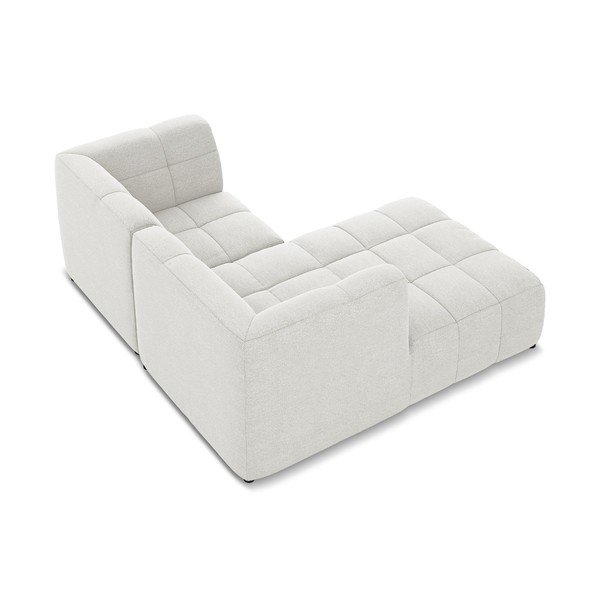 Baltos spalvos kampinė sofa iš boucle (su kairiuoju kampu/su gultu) Aloha – Makamii-image-4