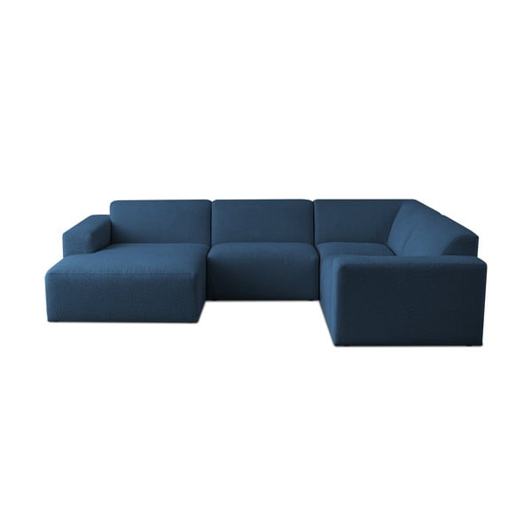 Iš boucle kampinė sofa tamsiai mėlynos spalvos („U“ formos) Roxy – Scandic