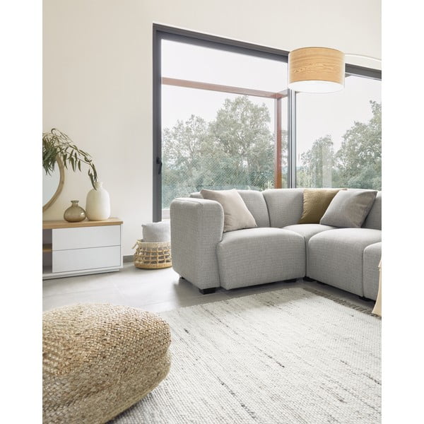 Pastatomas šviestuvas baltos spalvos/natūralios spalvos (aukštis 210 cm) su mediniu gaubtu Juhe Ash – Kave Home-image-4