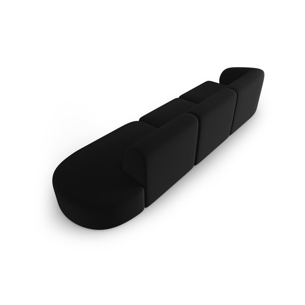 Juodos spalvos iš velveto sofa su kairiuoju kampu 311 cm Paolo – Milo Casa-image-3