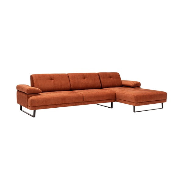 Oranžinė kampinė sofa Artie Mustang, dešinysis kampas-image-2