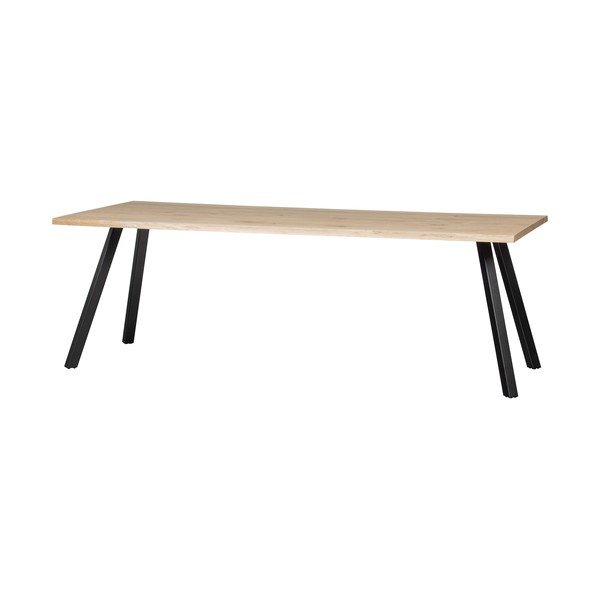 Valgomojo stalas su ąžuolo medienos stalviršiu WOOOD Tablo, 199 x 90 cm-image-3