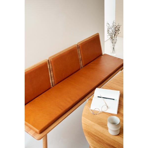 Konjako rudos spalvos odinis suolas Elba - Hammel Furniture-image-3