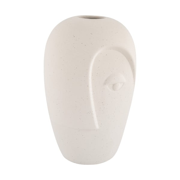 Kreminės spalvos iš keramikos vaza (aukštis 19,5 cm) Face – House Nordic