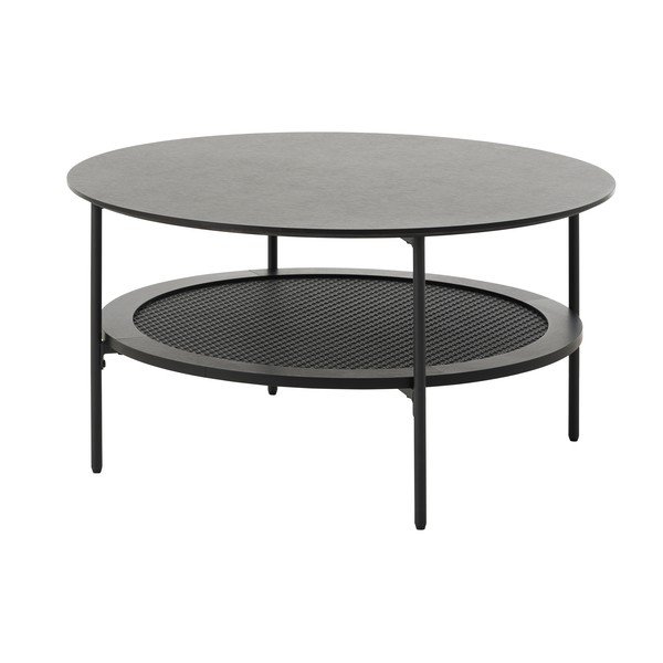 Juodos spalvos apvalios formos kavos staliukas ø 80 cm Pensacola – Unique Furniture