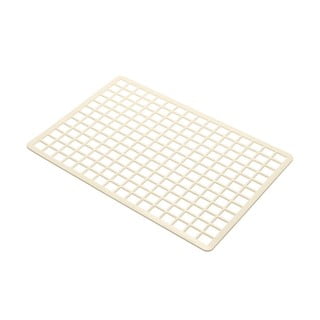 Kreminės spalvos plastikinis stačiakampis kilimėlis į kriauklę Addis, 36,5 x 24,5 cm