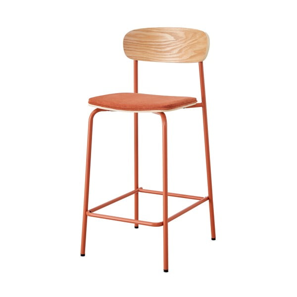 Baro taburėtės raudonos spalvos/natūralios spalvos 2 vnt. (sėdynės aukštis 66 cm) Adriana – Marckeric-image-2