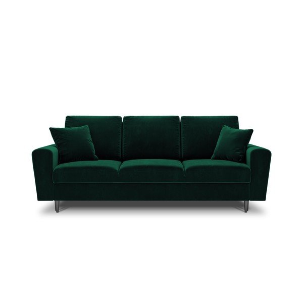 Žalios spalvos iš velveto sulankstoma/su sandėliavimo vieta sofa 235 cm Kyoto – Cosmopolitan Design