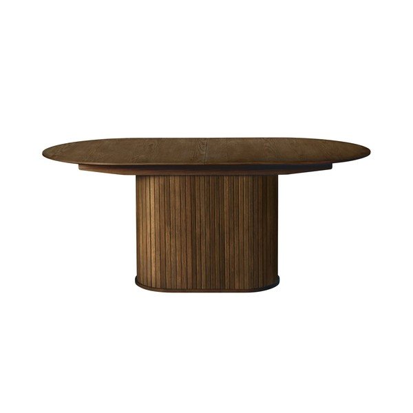 Prailginamas valgomojo stalas su papildomu stalviršiu iš ąžuolo 95x180 cm Nola – Unique Furniture-image-1