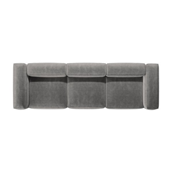 Šviesiai pilkos spalvos iš kordinio velveto sofa 364 cm Bergamo – Cosmopolitan Design-image-3