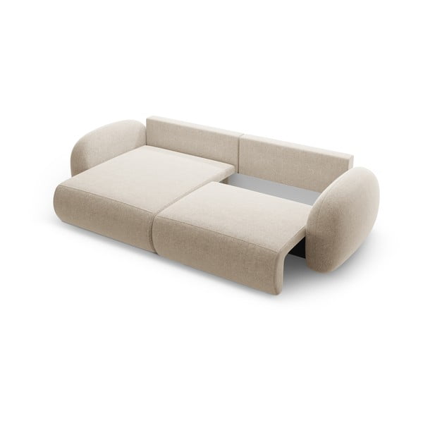 Smėlio spalvos iš šenilinio audinio sulankstoma/su sandėliavimo vieta kampinė sofa Tonale – Cosmopolitan Design-image-3