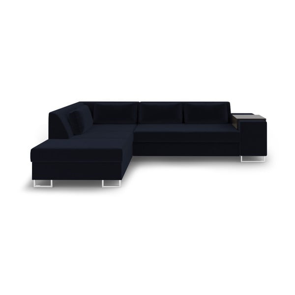 Tamsiai mėlyna sofa lova Cosmopolitan Design San Antonijus, kairysis kampas