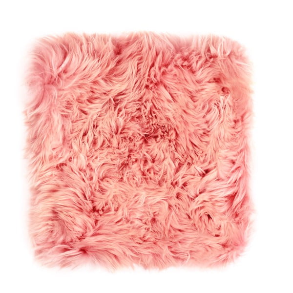 Rožinės spalvos avikailio pagalvėlė Royal Dream Zealand valgomojo kėdei, 40 x 40 cm