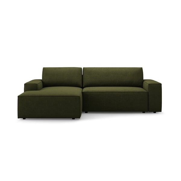 Iš boucle sulankstoma kampinė sofa tamsiai žalios spalvos (su kairiuoju kampu) Jodie – Micadoni Home