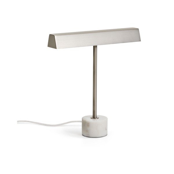 Sidabrinės spalvos iš metalo stalinis šviestuvas (aukštis 32,5 cm) Lynor – Kave Home