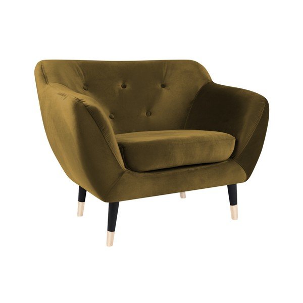 Geltonas krėslas su juodomis kojomis Mazzini Sofas Amelie-image-2