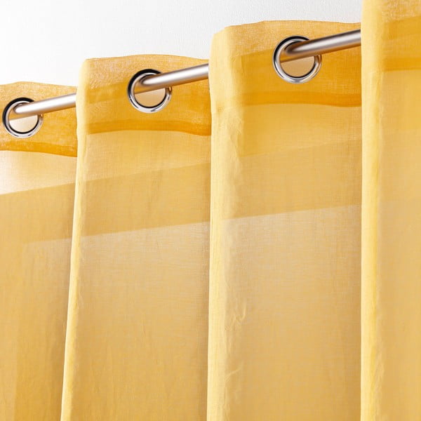 Geltonos spalvos permatoma užuolaida 140x280 cm Telma – douceur d'intérieur-image-1