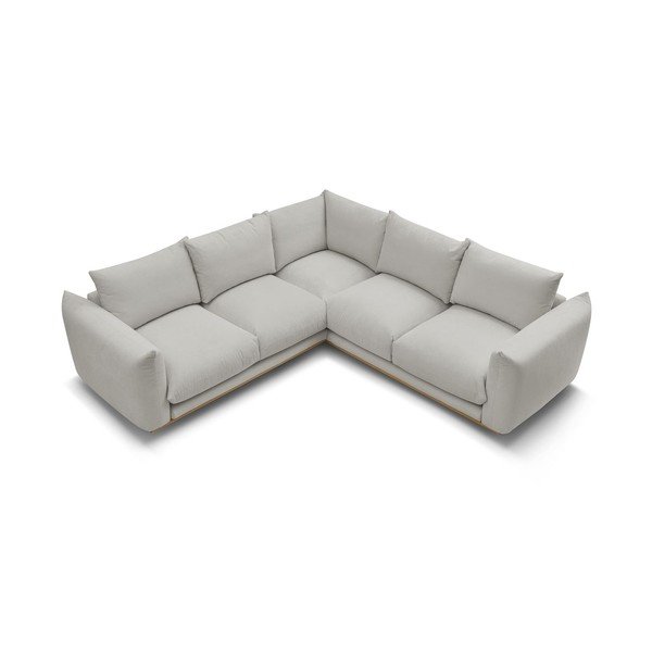 Kampinė sofa šviesiai pilkos spalvos Ernest – Bobochic Paris-image-4