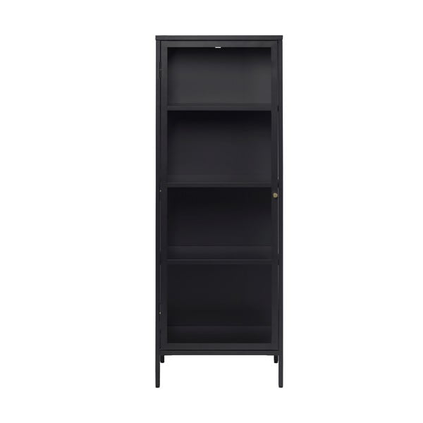 Iš metalo vitrina juodos spalvos 58x160 cm Carmel – Unique Furniture