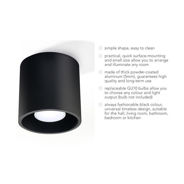 Juodas lubinis šviestuvas Sollux Roda-image-4