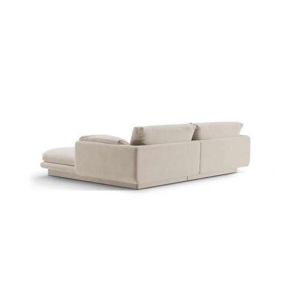 Iš velveto kampinė sofa baltos spalvos (su kairiuoju kampu/su gultu) Torino – Micadoni -image-3